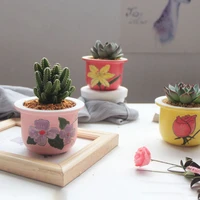korean hand painted flower ceramic succulent flowerpot classic green plant potted container balcony home creative gardening