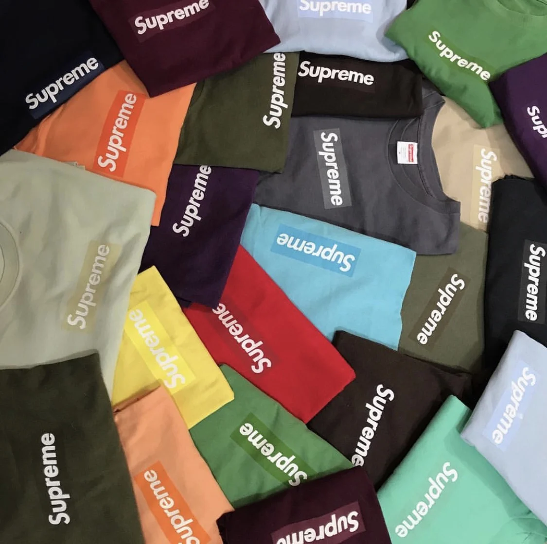 

Classic 2021 Style Supreme Box T-shirt Men Women 20 Color S-XL