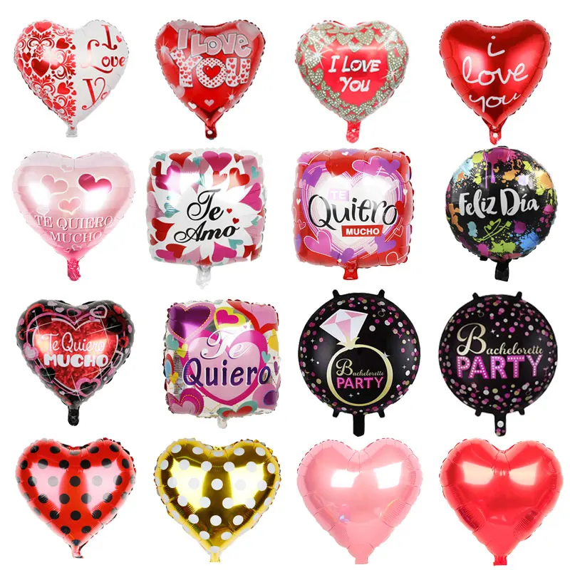

10pcs 18inch Heart love Balloons Wedding Valentine Day Decorations Birthday Party Balloon Helium Balloon I Love You Globos