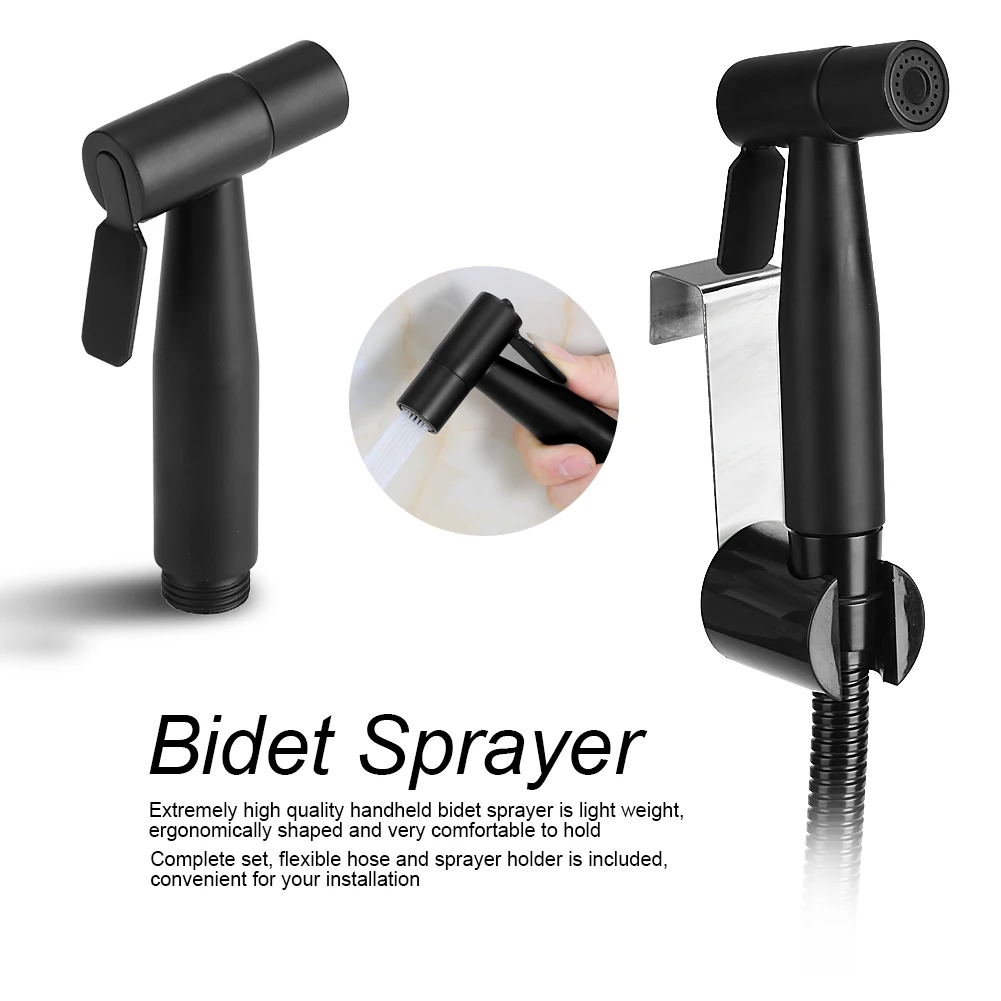 

Black Bidet Toilet Sprayer Hygienic Shower Tap Bidets Bathroom Hand Shower Wall Mount Faucet Bathroom Accessories