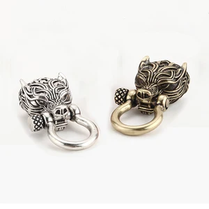 Бусы на веревочке для изготовления ювелирных изделий, золотые разделительные бусины рукоделие, животное, волк, сделай сам, браслет, аксессуары с большим отверстием