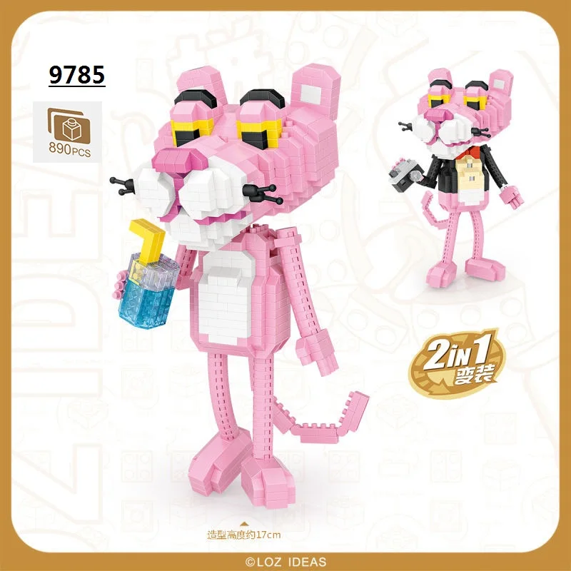 LOZ алмазные блоки мультфильм Леопард детская развивающая игрушка маленький