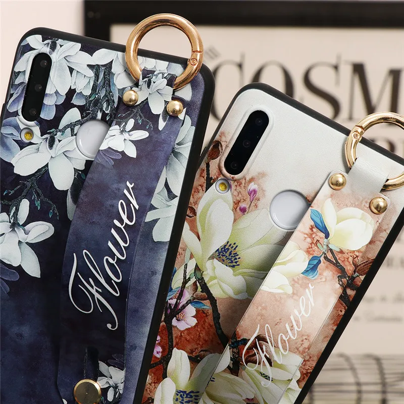 Чехол с ремешком на запястье для Huawei P40 Pro + P30 P20 P10 P9 P8 Lite P Smart Z Honor 30S Y6 Y7 Y9 Prime 2019 2018