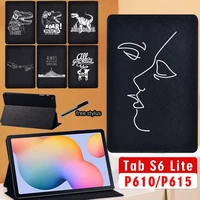 tablet case for samsung galaxy tab s6 lite10 4 inch 2020 sm p610 sm p615 pu leather stand cover for p610 p615