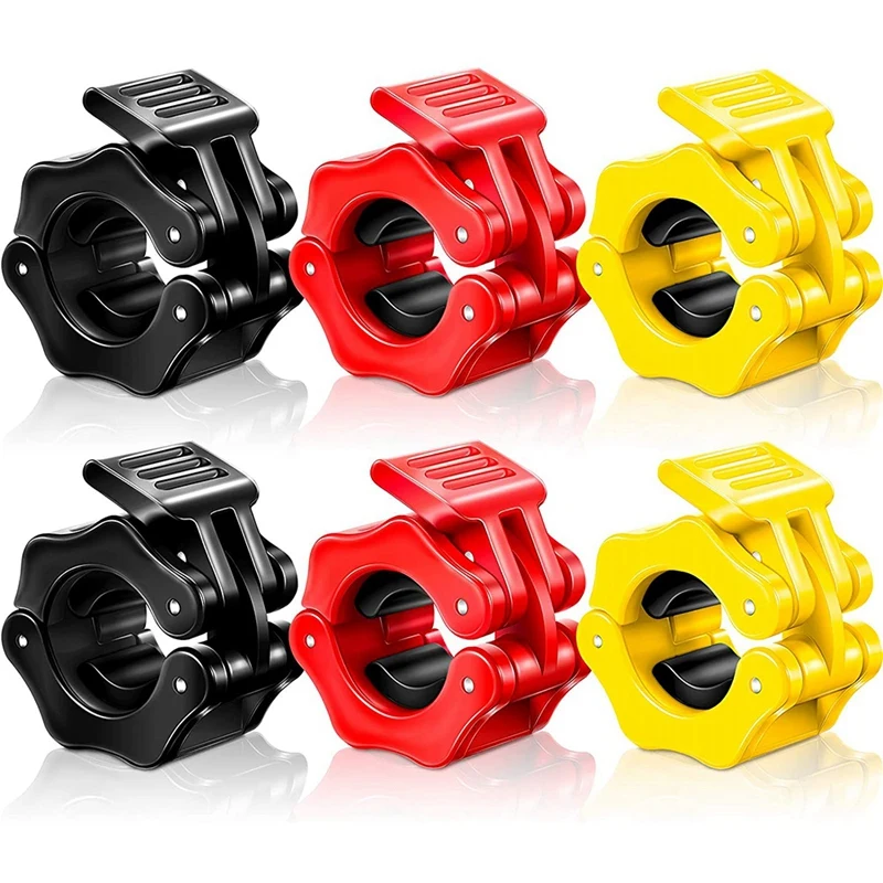 

6 Pcs 1 Inch Quick Release Barbell Lock Clamp for Weight Lifting, Bodybuilding,Fitness Training