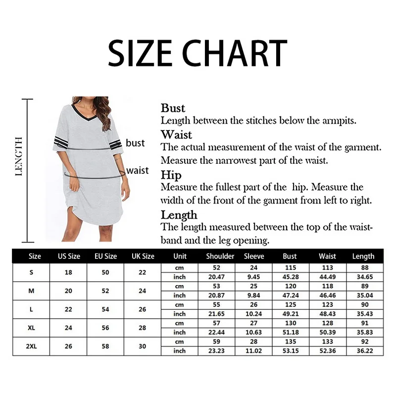 

Summer Ladies V-neck Long Nightdress Stitching Pure Color Mid-skirt Oversized Loose Comfortable Casual High-quality Home Service