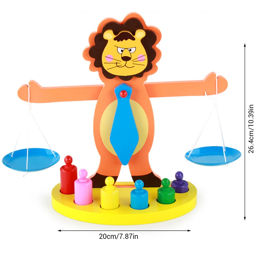 Весы деревянные весы для детей Веселая игра баланса льва дошкольников