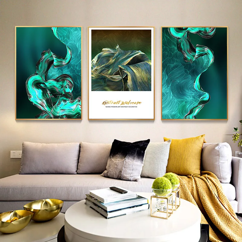 

Abstract Wall Art Delicate Blue Marble Paintings Nordic Canvas Posters and Prints for Living Room Bedroom Corridor Decoration