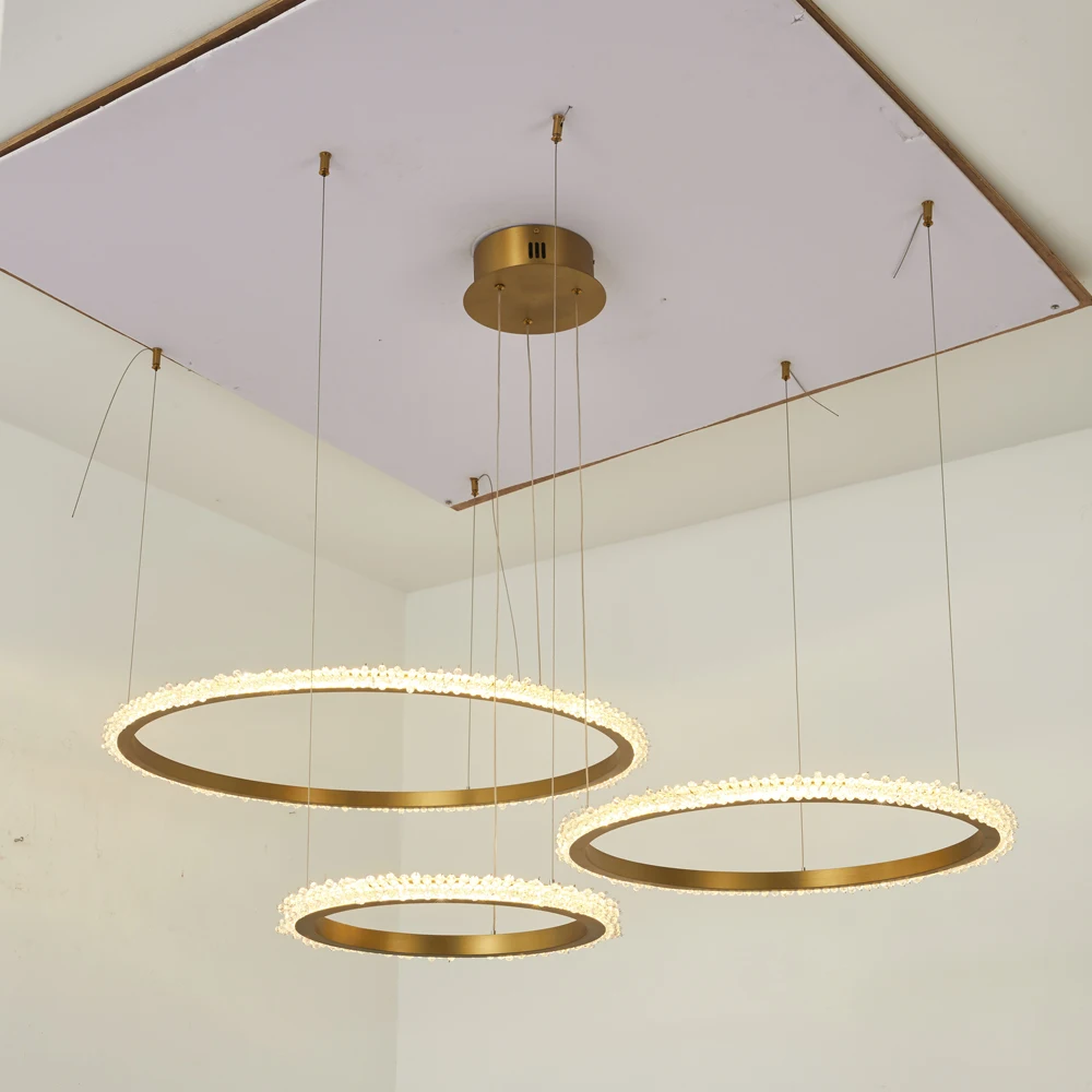 

Ring Design Crystal LED Chandelier Modern Living Lighting AC110V 220V Luxury Cristal Plafonnier Bedroom Hanglamp