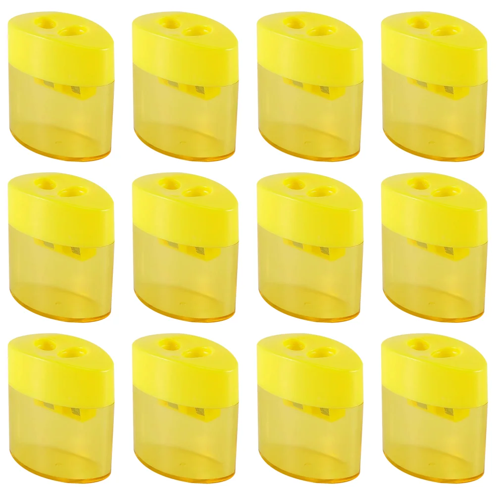 

12Pcs Pencil Sharpener Assorted Color Small Dual Hole Pencil Sharpeners for Kid