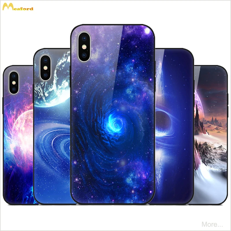 Чехол из закаленного стекла для iphone X чехол телефона мягкий силиконовый ТПУ