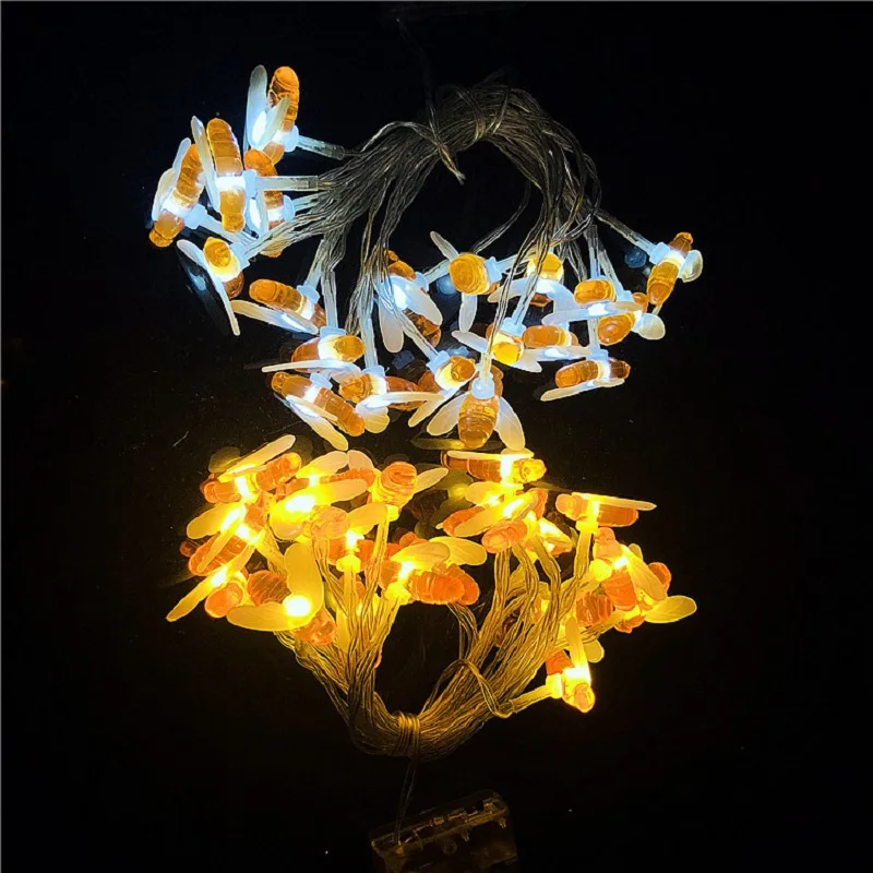 

5M Solar Lights String 20 Led Honey Bee Shape Solar Powered Fairy Lights For Outdoor Home Garden Fence Summer Decoration