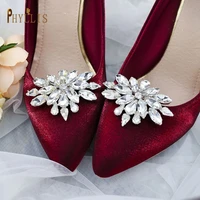 g16 2pcs shoe clip crystal charms diy shoes elegant fashion buckle removable clips fashion party shoe decoration shoe buckle
