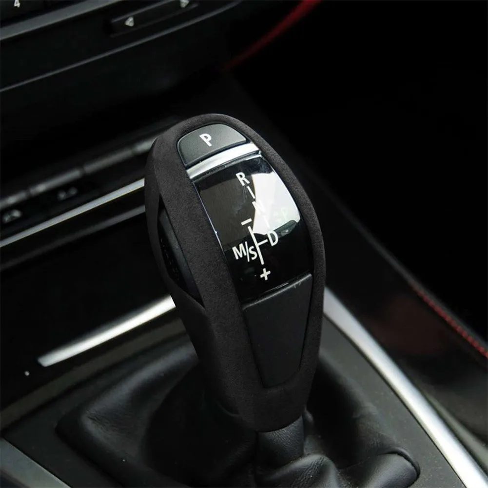 

Replacement Gear Shift Knob Cover Trim 2Pcs/Set Black Car Center Console