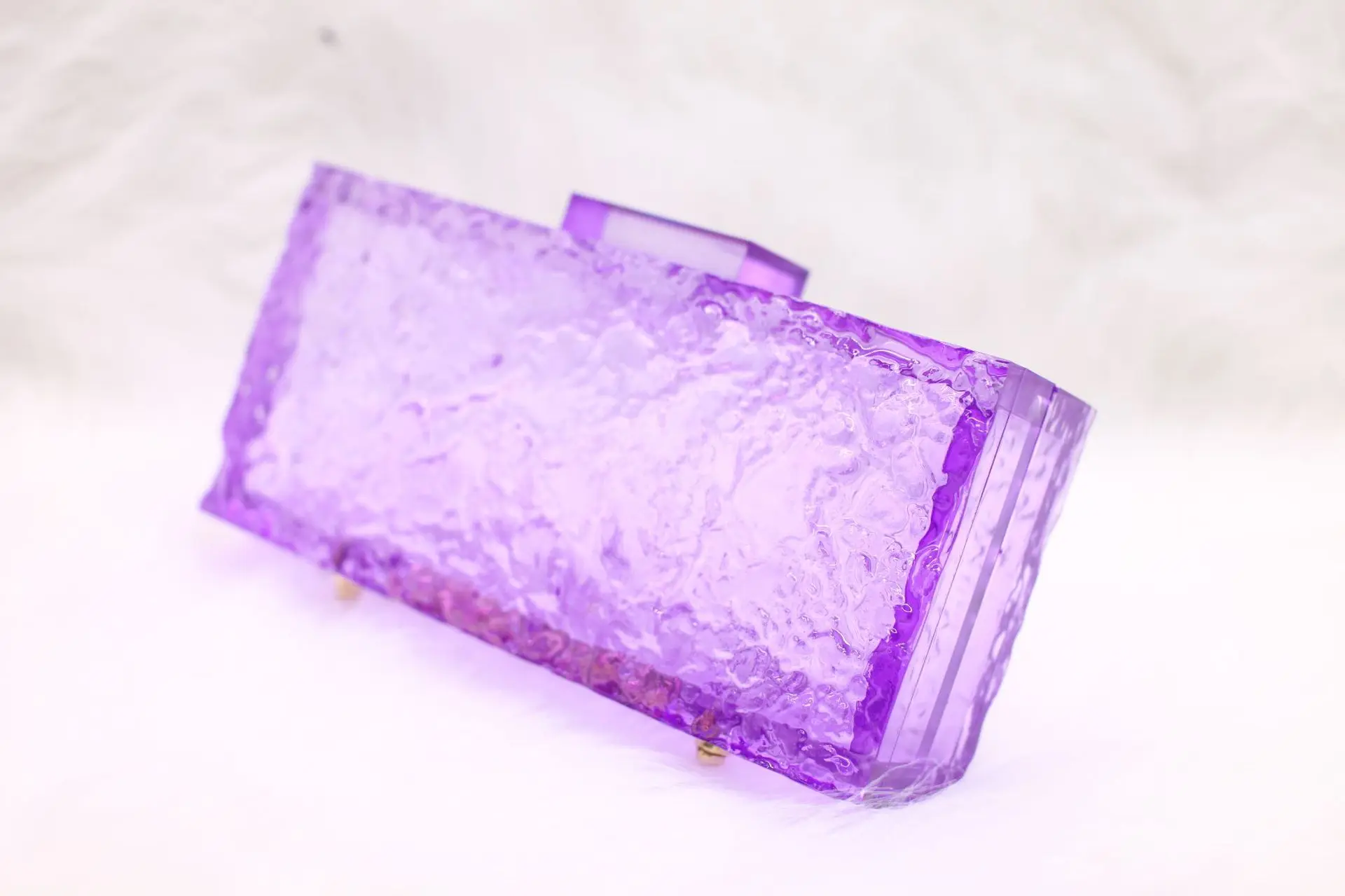 Women bag Fashion Clear Jelly Clutch Purse Transparent Handbag Acrylic bags Handle Wallet Beach Summer Party Evening Bag Totes