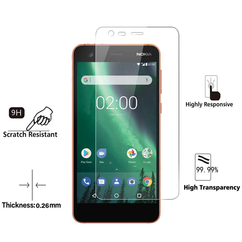 Защитное стекло для Nokia 2 закаленное 1 3 4 5 6 2017 2018 7 8 Защитная пленка телефона X XL X2 |