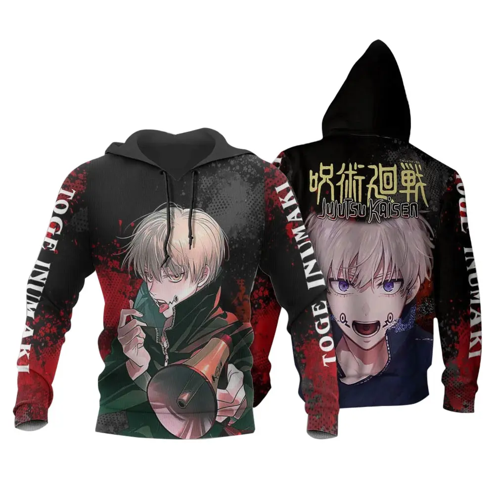 

Anime Jujutsu Kaisen Toge Inumaki Cosplay 3D Print Hood Hoodie Pullover Sweatshirts Jackets Coat