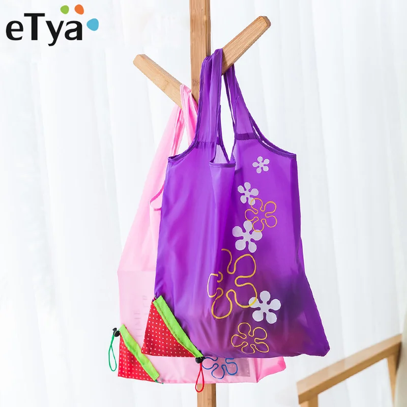 

Fashion Foldable Shopping Bag Reusable Grocery Bags Multifunction Nylon Folding Shopping Bags Handbags Waterproof Storage Bag