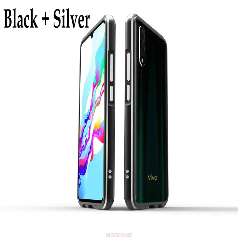 Vivo S1 V1907 6,38 ''Z5 Y7s рамка роскошный тонкий противоударный защитный чехол Vivo IQOO Neo/V17 NEO Алюминиевый металлический бампер крышка Капа - Цвет: Black Silver