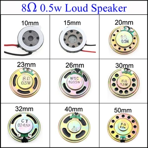YuXi 8 Ом 0,5 Вт 10 мм 15 мм 20 мм 23 мм 26 мм 30 мм 32 мм 40 мм 50 мм диаметр громкий динамик