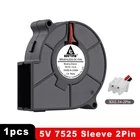 1 шт. Gdstime DC 5 В 2Pin 75x75x25 мм 75 мм бесщеточная турбоцентрифуга Охлаждающий Вентилятор 7525 25 мм воздуходувка вентилятор Радиатор 3000 обмин