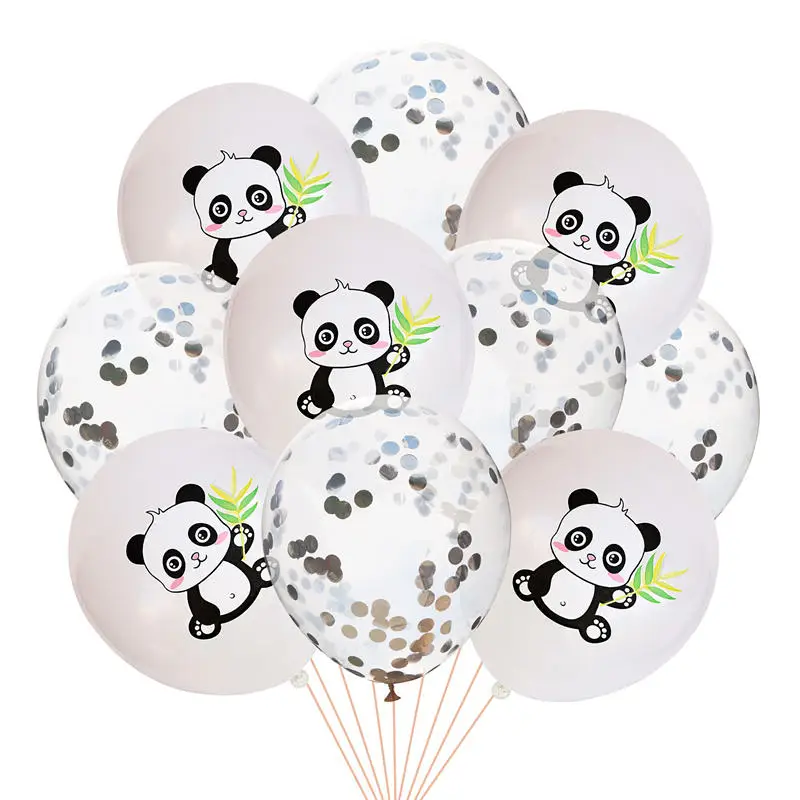 Balloons 10pcs Воздушный шар с пандой воздушные шары на день рождения воздушные шары для праздника украшения на день рождения детский воздушный шар животные черные воздушные шары белый балон - Цвет: Balloons 10pcs