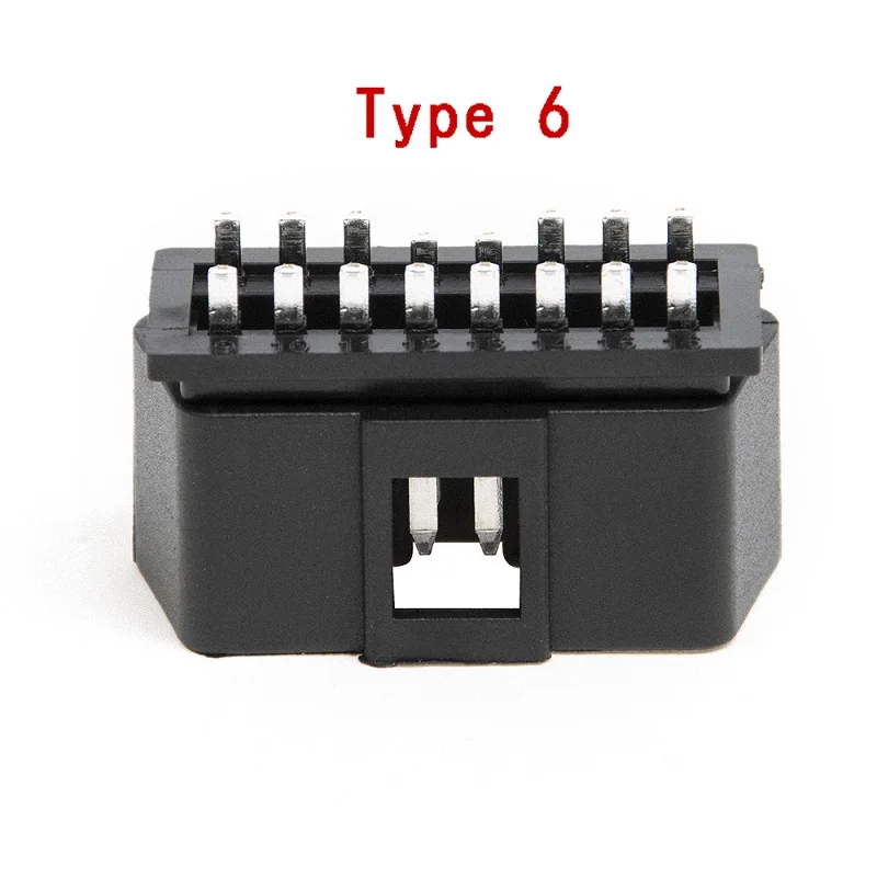Type6 6 типов 16 PIN OBD2 Мужской автомобиль/Грузовики разъем OBDII J1962 разъем проводка для диагностического инструмента DIY оболочки - Цвет: Type6