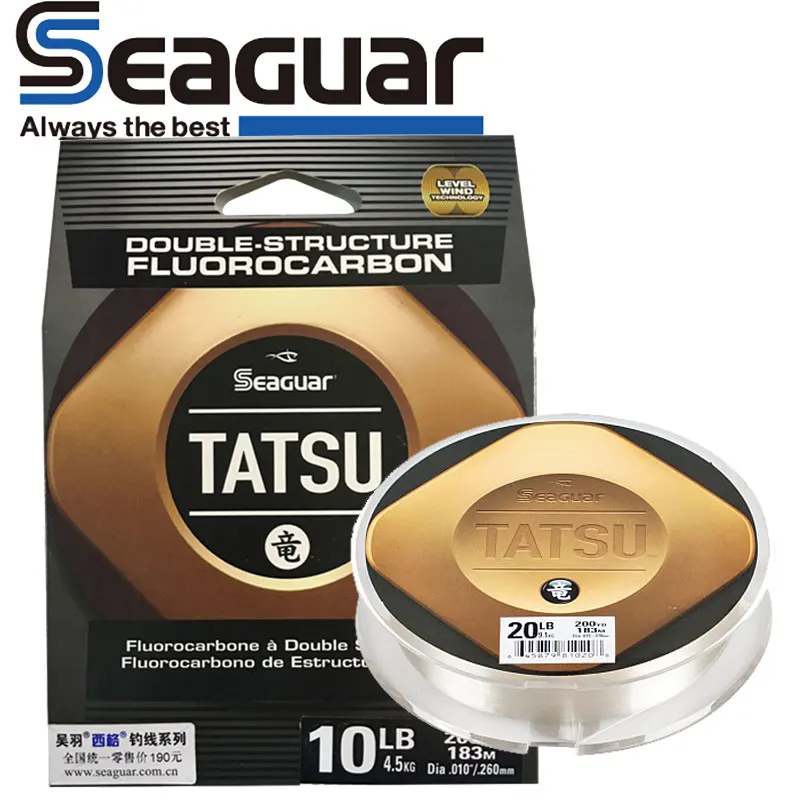 100% Оригинальный SEAGUAR TATSU фторопластовая рыболовная леска 200YDS 183 м углеродного