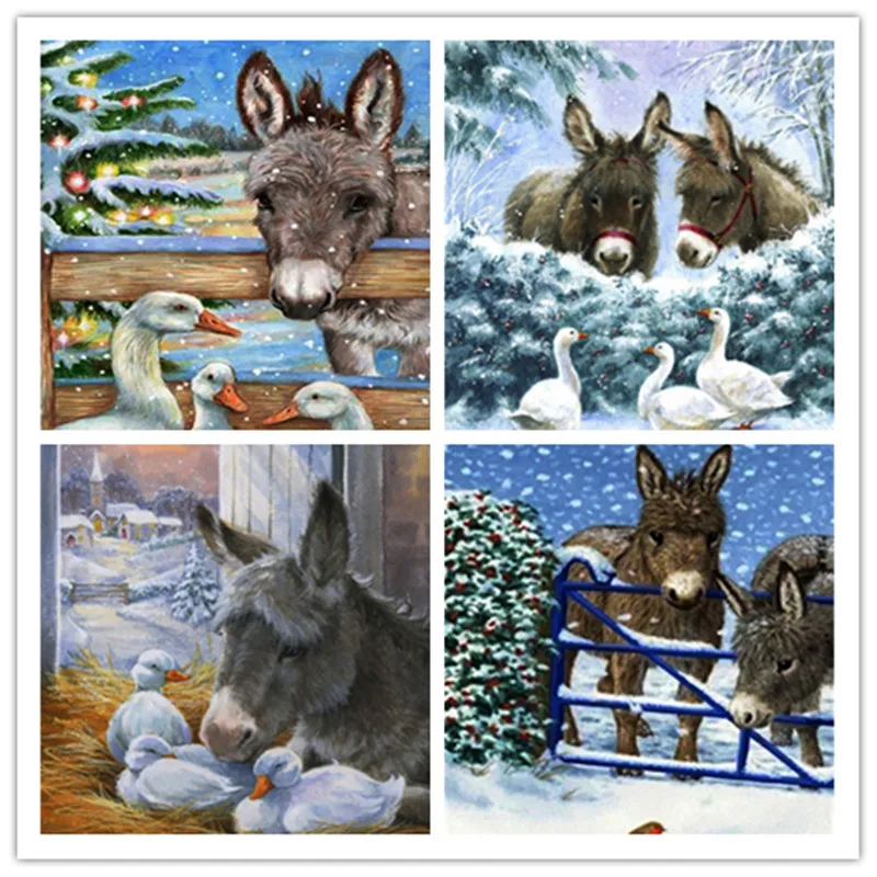 Картина маслом KAMY YI с изображением животного осла гуся картина из мультфильма