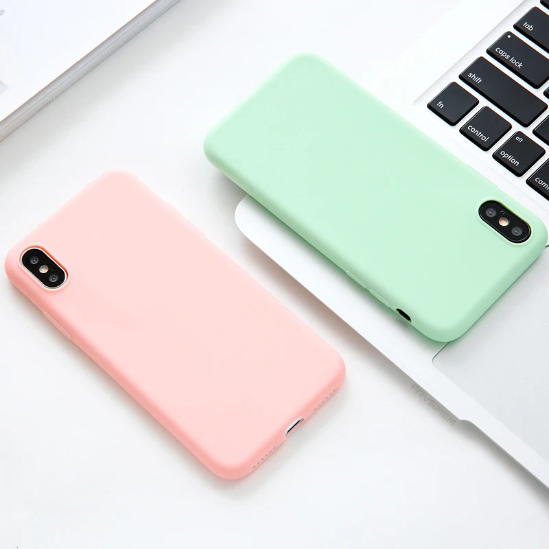 Ударопрочный силиконовый чехол из ТПУ для Apple iPhone 7 Plus 8 6 6s X XS Max XR 5 5S SE, задняя крышка 7 Plus 8, роскошные мягкие матовые цветные чехлы