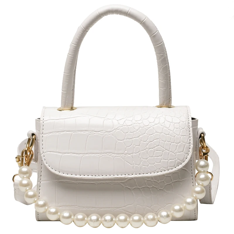 

Belt Beading Shoulder Design Stone Pattern Gradient PU Leather Crossbody Shoulder Bags for Women 2021 Simple Ladies Handbags