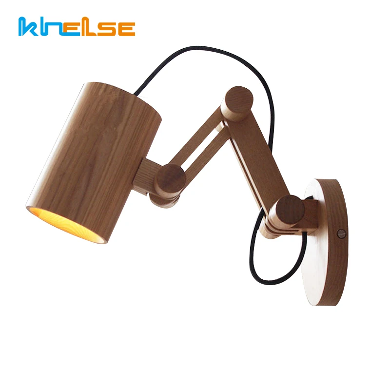 Современные Деревянные Настенные светильники из дуба простые домашние бра 90 260 В