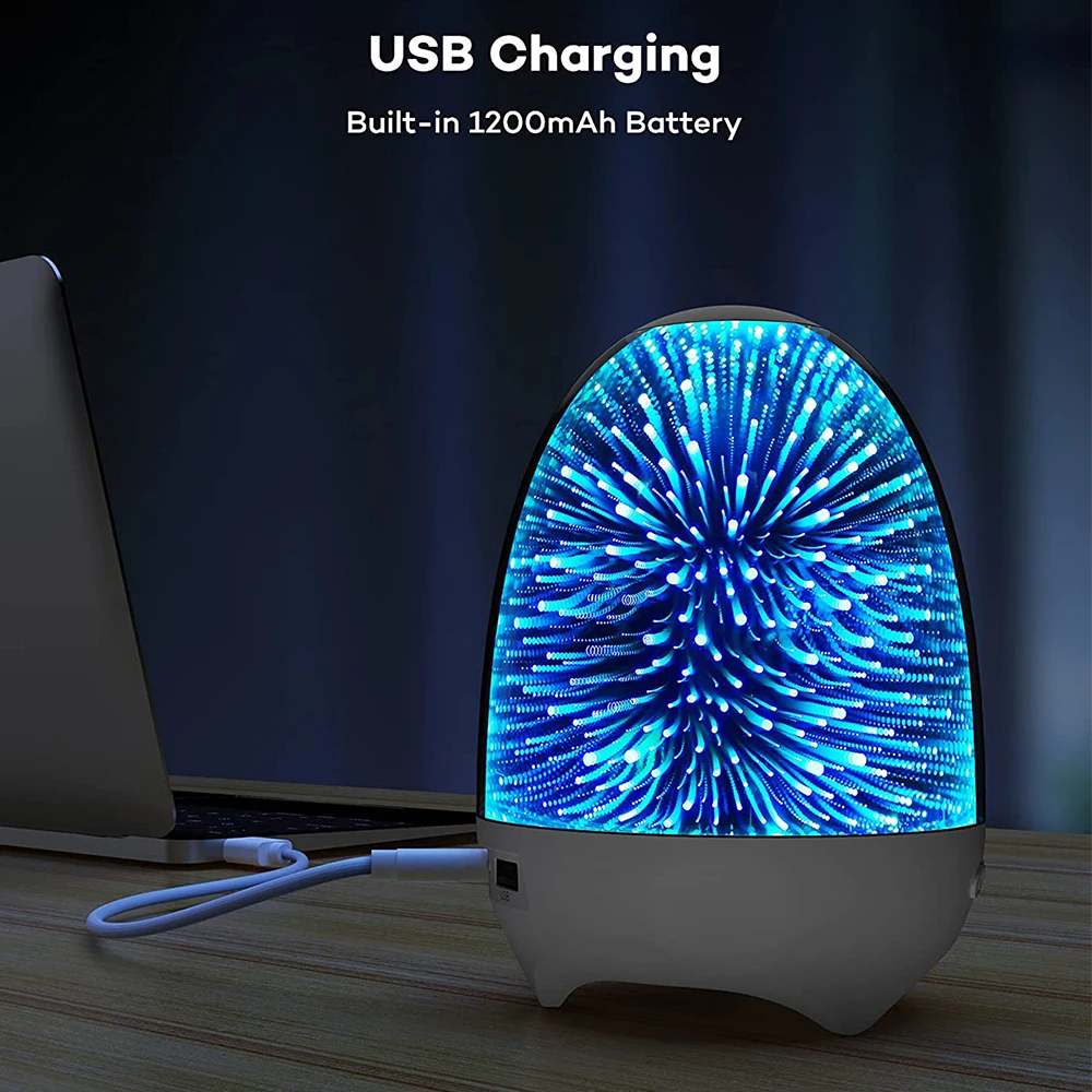 

Ночник с Bluetooth-динамиком, сенсорное 3D стекло, прикроватная настольная лампа, 7 цветов, светодиодный портативный беспроводной динамик с s, USB, н...