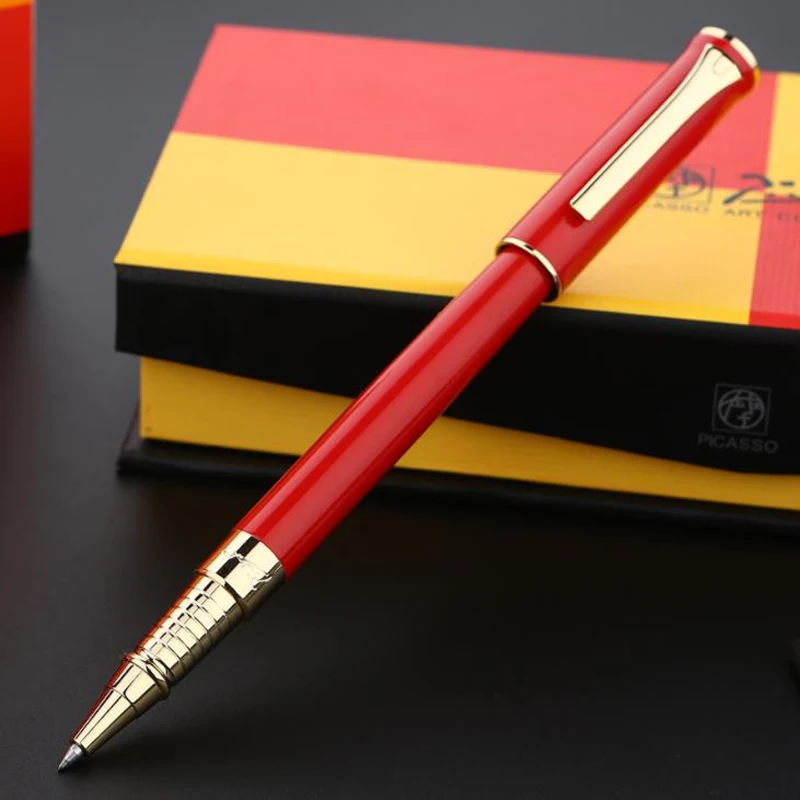 Пикассо пимио 988 поло металлическая красная шариковая ручка с золотой отделкой