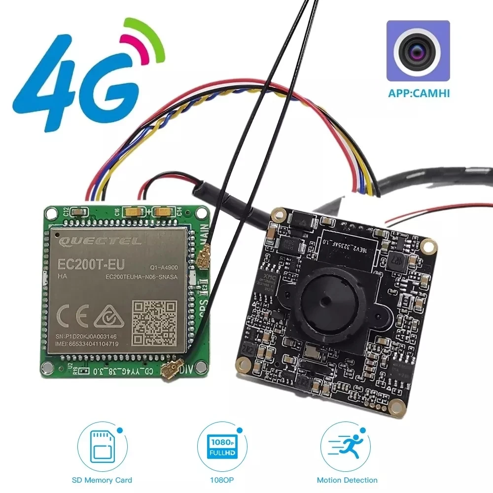 Camhi CamhiPro 3G/4G SIM Card IP Camera DIY Module 2MP/5MP HD Mini Wireless Security Surveillance Invisible Lens Audio TF | Безопасность