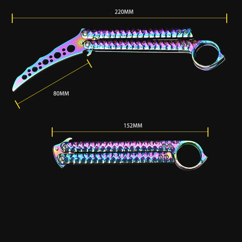 

(No Blade) Beginner Folding Butterfly Knife with Attacking Tail Stainless Steel Butterfly Practice Knife Throwing Training Knife