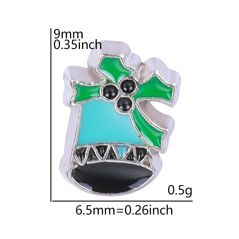 

20Pcs/Lot Christmas Bell Floating Charms Hand-made DIY for Glass Lockets