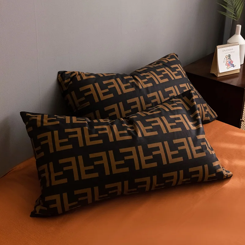 

Cotton four-piece suit Pure cotton bed linen Bed linen Scandinavian simple 100 quilt cover 1.8m Three 4-piece suit