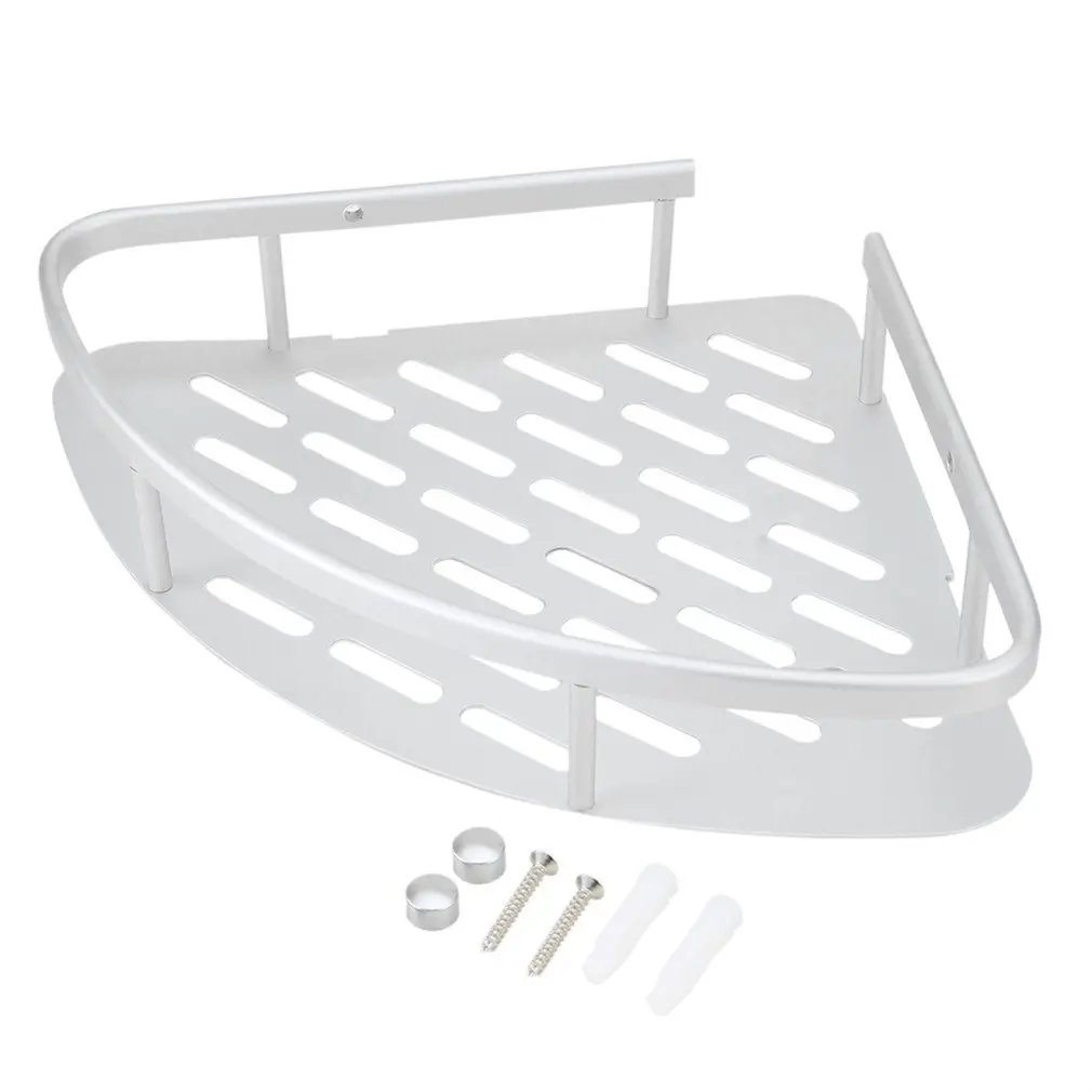 

1Pc Aluminum Shower Wall Mount Corner Shelf Holder Bathroom Storage Organizer Kit Set
