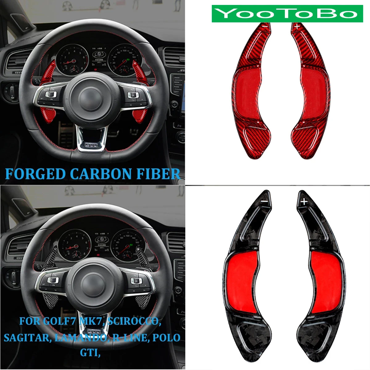 

Forged Carbon Fiber Steering Wheel Paddle Shifter Extension For Volkswagen GOLF7 MK7 Scirocco Sagitar Lamando R-Line POLO GTI