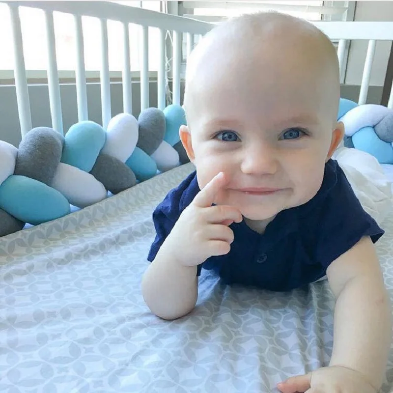 IMBABY 4 косички 2 м с узлом мягкая детская кровать бампер в кроватку боковая косичка
