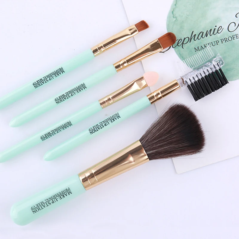 YALIAO 5 шт. синяя коробка набор кистей для макияжа пудра основа кисть румян