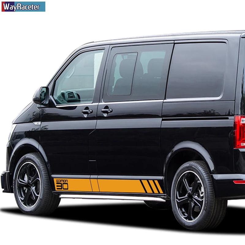 

30 Edition Car Door Side Stripe Skirt Sticker Graphics Vinyl Decal For VW Volkswagen Transporter T4 T5 T6 California Accessories
