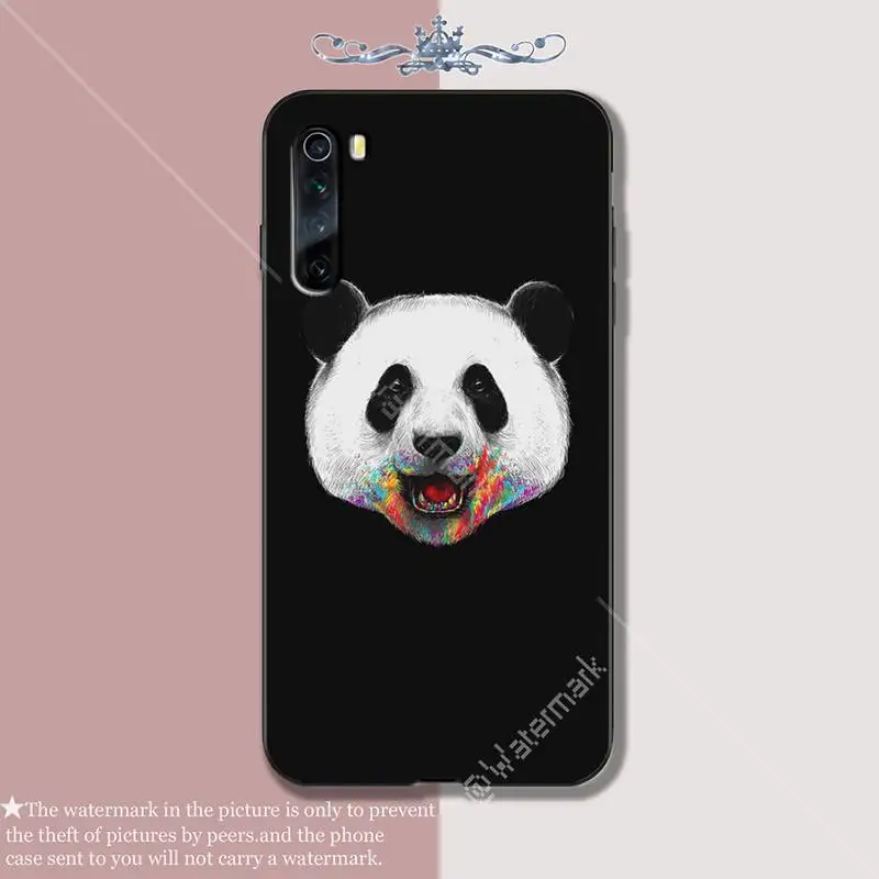 Yinuoda панда черный мягкий чехол для телефона xiaomi redmi 4X 5 plus 6 6A 7 7A 8 8A 9 note 4 T pro max funda |