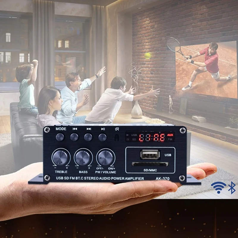 2X200W стерео Hifi автомобильный домашний сабвуфер усилитель звука Bluetooth EDR o