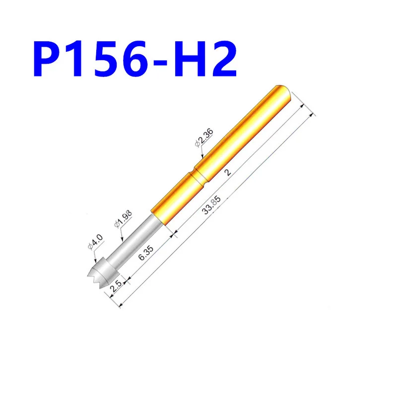 

100 Pcs/pack P156-H2 Nine-jaw Plum Blossom Head Spring Test Probe Outer Diameter 2.36mm Length 34mm Probe