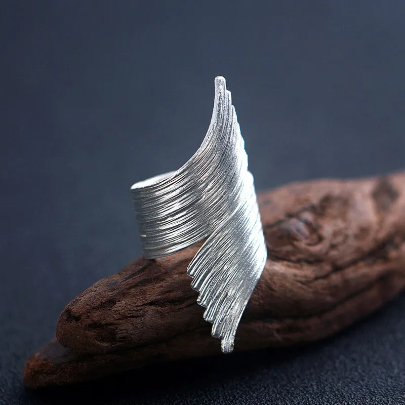 

Earring925 Sterling Silver Ring for Women Big Adjustable Rings Handmade Fine Jewelry Female BijouxRings