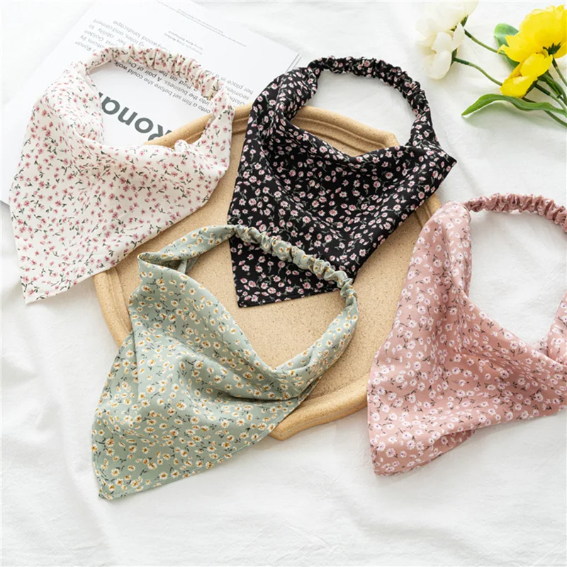 

Floral Print Bandana Headbands for Girls Women Vintage Cross Turban Bandage Hair Bands Scarf Hair Accessories Headwear