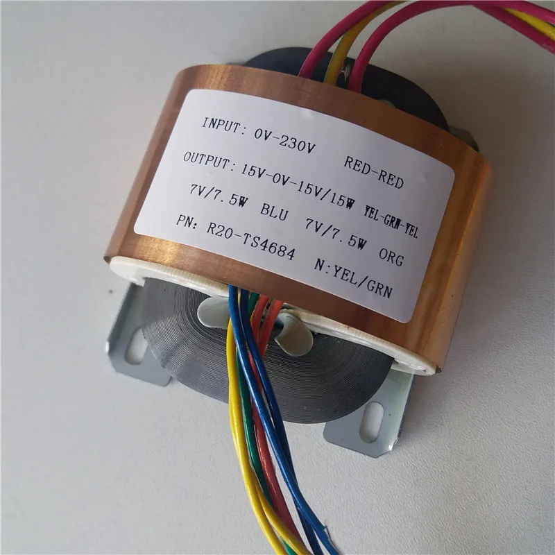 15V-0-15V 0.5A 2*7V 1.06A трансформатор R Core R20 30VA изготовленный на заказ трансформатор 220 V/230 V медный щит для предварительного усилителя питания