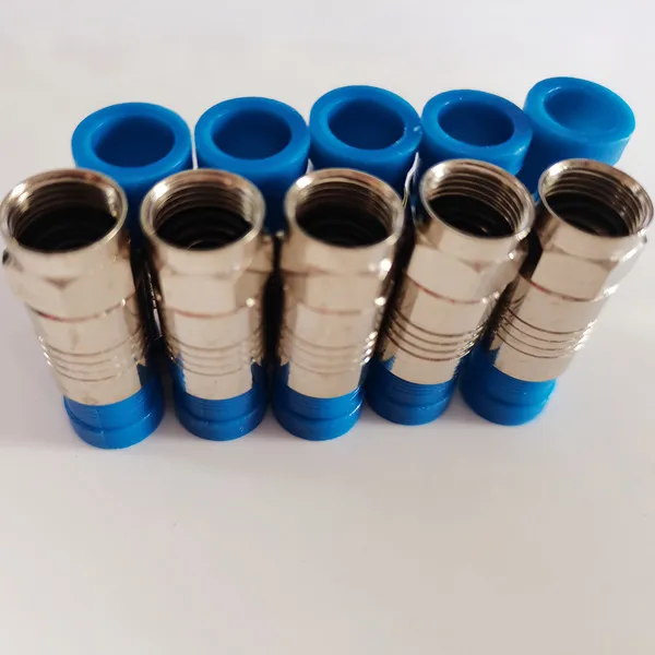 

connector 50pcs F male connector for RG6 75-5 coaxial compression fitting Compression Coax O-Ring connector Fast shipping